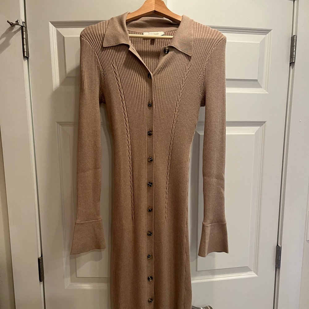 Midi Button-Down Sweater Dress